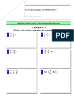 Ficha de Trabalho 4 - Adição e Subtração de Frações