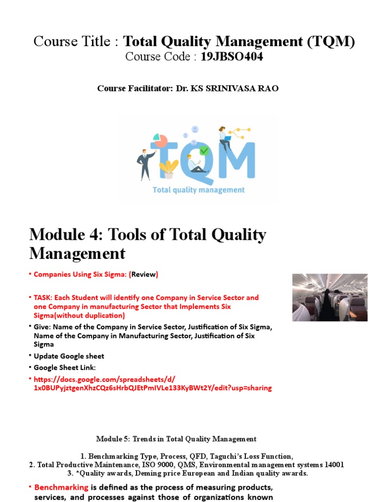 Total Quality Management Course Overview | PDF | Quality Management ...