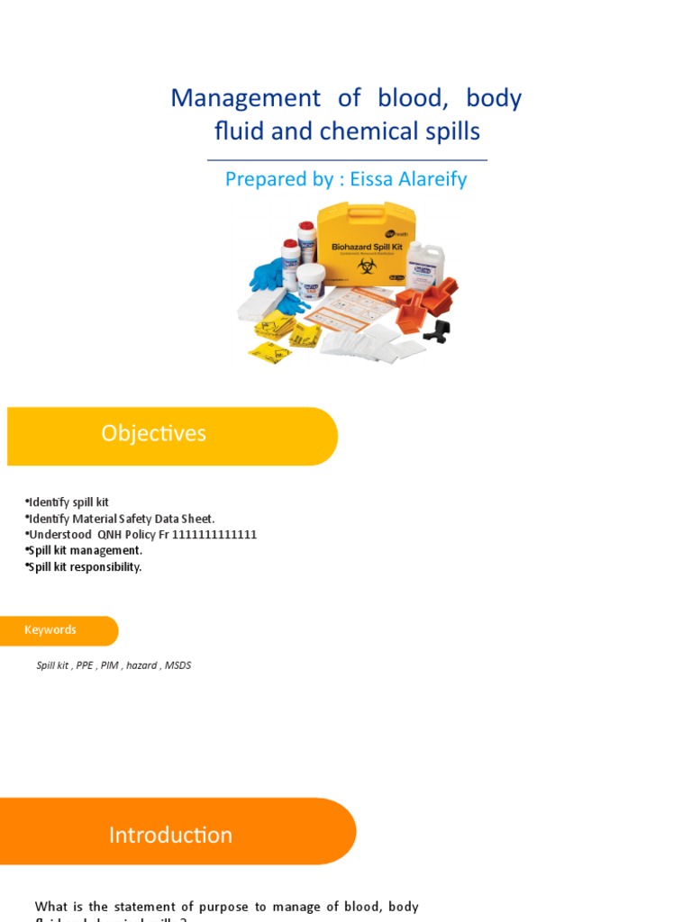 Management of Blood and Body Fluids Spills PDF