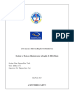 Determinants of Zee On Employee's Satisfaction: Bachelor of Business Administration in English (E-BBA) Thesis