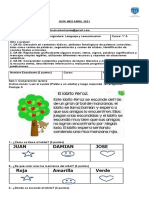 Guía de Lenguaje y Comunicación para 1° A