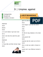 MLB - Umpires Against: Listening Activity Baseball Verbs Vocabulary Real Context