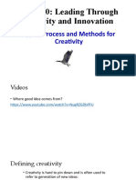 Types, Process and Methods For Creativity