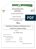 Resolution de Lequation de Boltzmann Avec La Methode de Chapman Enskog