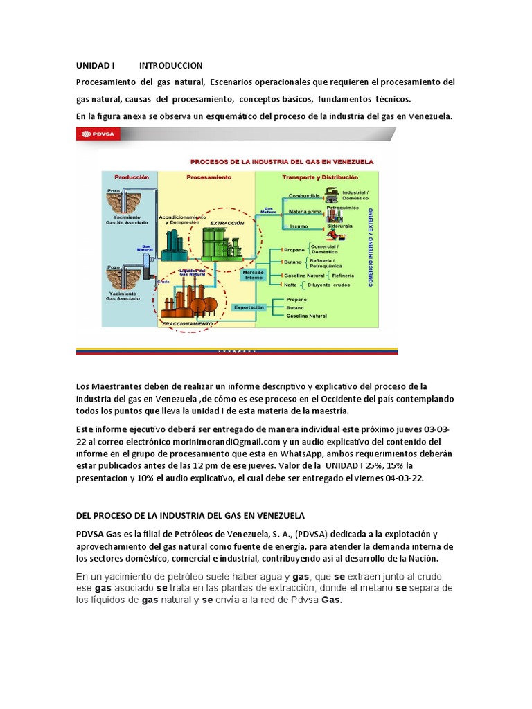 Procesamiento del Gas en Venezuela | PDF | Gas natural | Metano