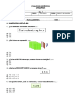 Evaluación de Decenas y Centenas