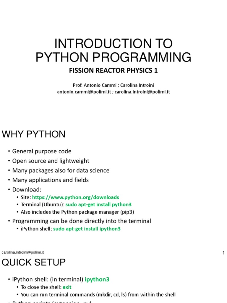 PythonLesson1 v2 | PDF | Python (Programming Language) | Function ...
