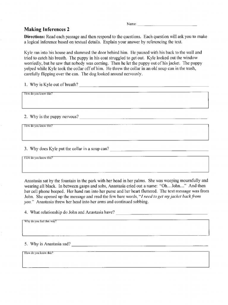Inference Worksheets | PDF