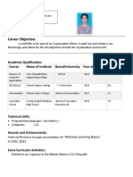 Career Objective:: Academic Qualification: Course Name of Institute Board/University Year of Passing CGPA