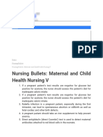 Maternal and Child Health Nursing 5 Bullets