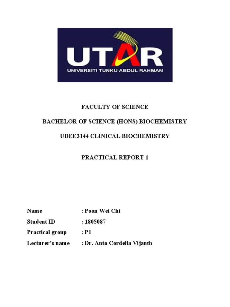 Faculty of Science Bachelor of Science (Hons) Biochemistry Udee3144