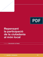 Repensant La Participació de La Ciutadania Al Món Local