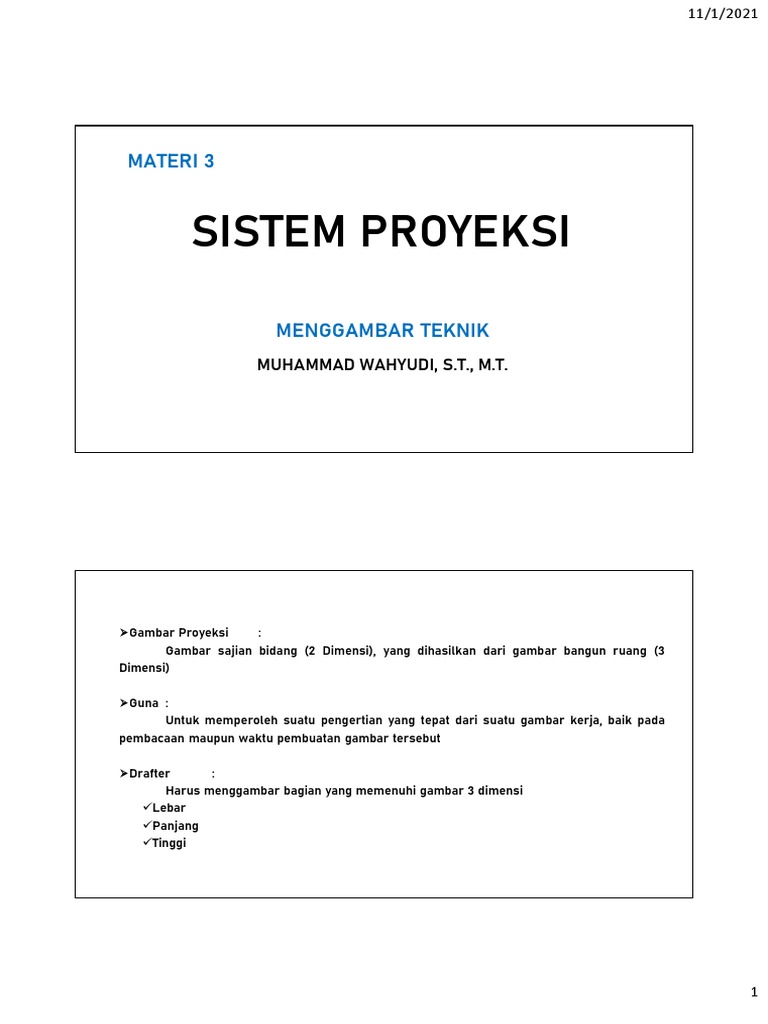 Materi 3 Sistem Proyeksi Orthogonal Pdf