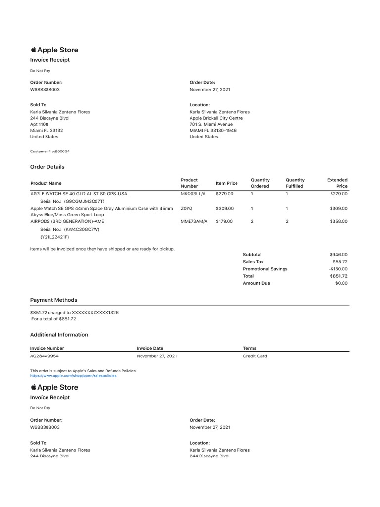 Apple Store : Invoice Receipt | PDF | Receipt | Invoice