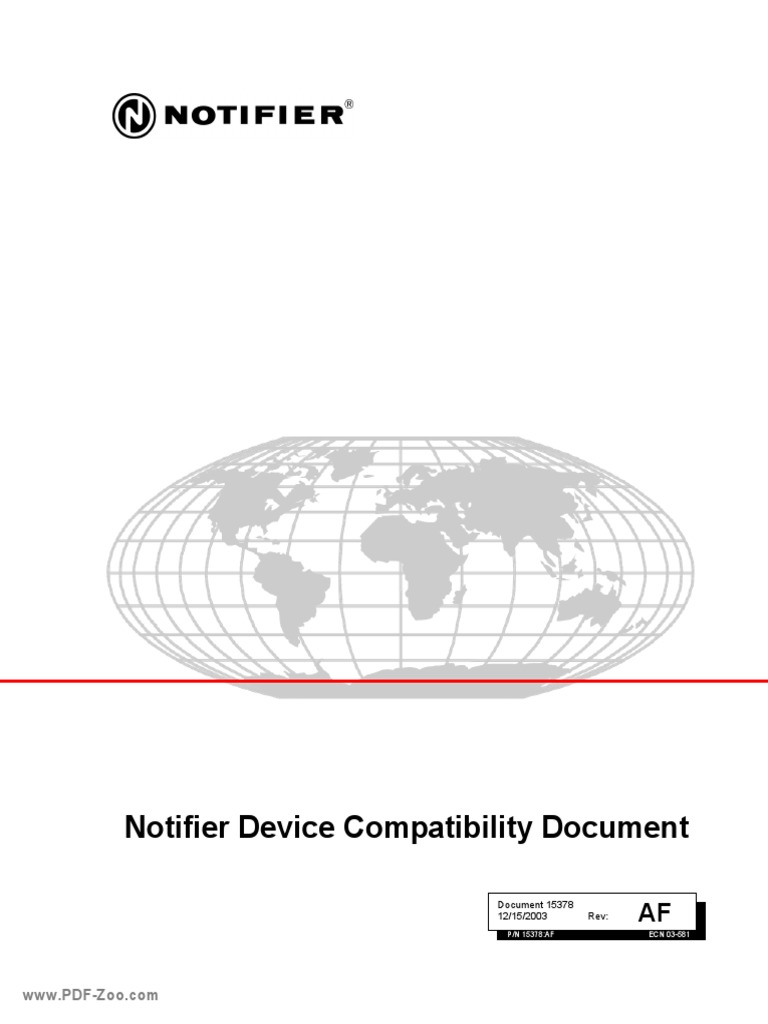 Notifier Device Compatibility Document PDF Rectifier Detector (Radio)