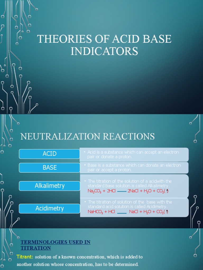 Final Copy Theoreis Od Acid and Base Indicators PDF Chemistry