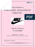 Strategic Analysis of Nike Inc.: Term III Report On