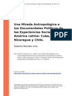 Morales, R. (1995). Una Mirada Antropologica a los Documentales Politicos. Cuba, Nicaragua y Chile