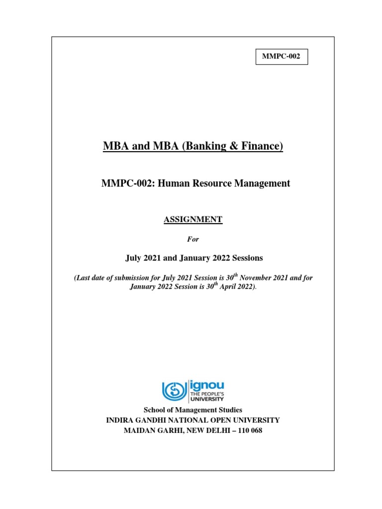 MMPC-002 Human Resource Management Assignment | PDF | Collective ...