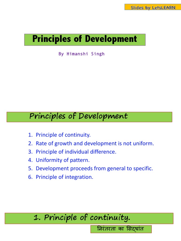 Principles of Development: by Himanshi Singh | PDF | Career & Growth