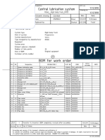 Central Lubrication System: BOM For Work Order BOM For Work Order