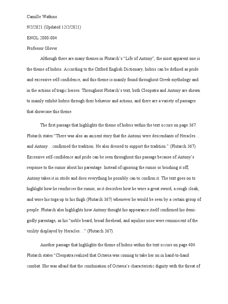 Excersise 3 REVISED | PDF | Mark Antony | Cleopatra