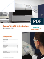 Sysmex® CA-600 Series Analyzer: Quick Reference Guide