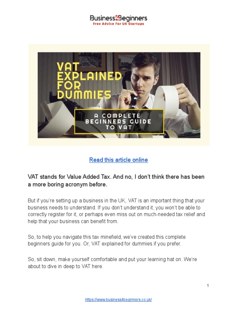 Vat For Dummies PDF