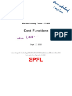 Cost Functions: Machine Learning Course - CS-433