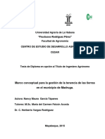 Marco Conceptual para La Gestión de La Tenencia de Las Tierras en El Municipio de Madruga