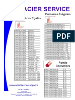 ACIER SERVICE Cornières, Ronds, Tubes Inventory