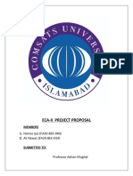 Eca-Ii Project Proposal: Members 1. Hamza Ijaz (FA20-BEE-040) 2. Ali Nawaz (FA20-BEE-034) Submitted To