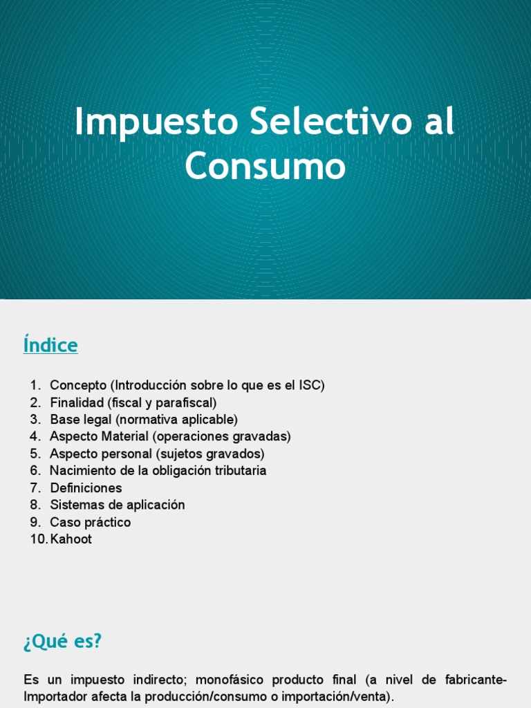 Impuesto Selectivo Al Consumo PDF Impuestos Extirpar