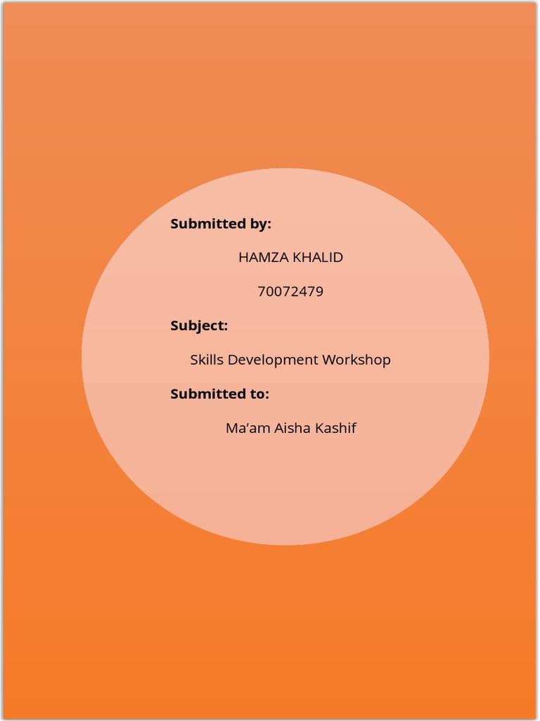 Hamza Khalid Skill Development Workshop Assignment 4 | PDF ...