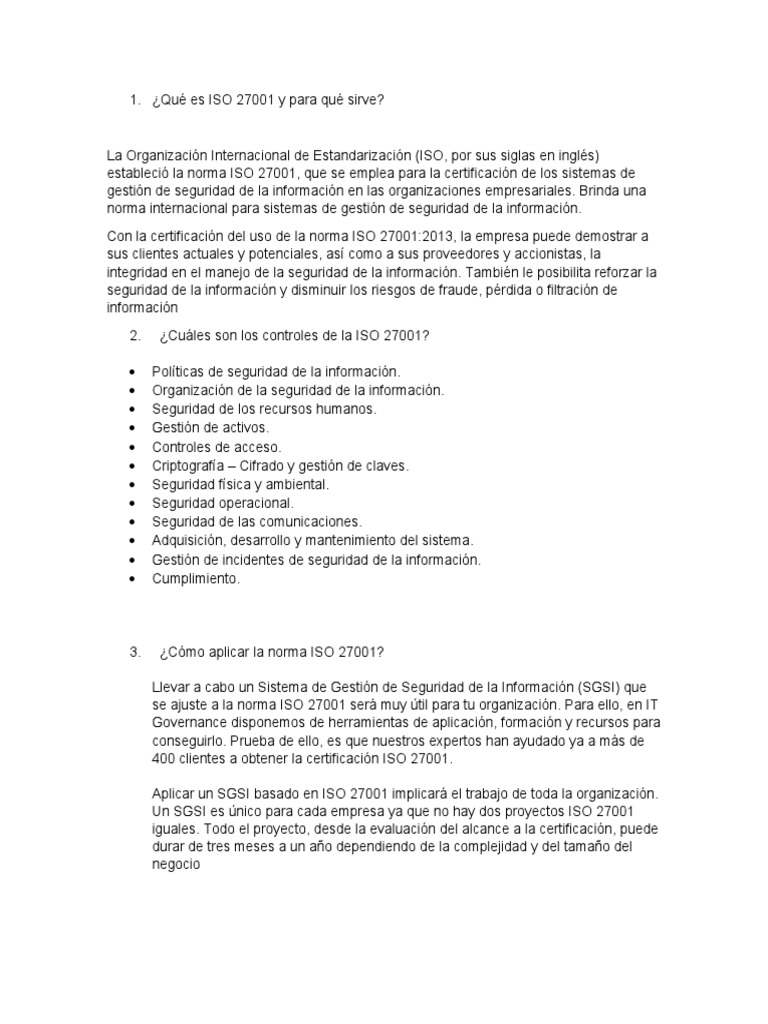 Guía sobre la norma ISO 27001 | PDF