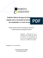 Padrões Táticos Do Jogo de Futebol e Sua Relação Com A Conceção Do Treinador, A Fase Da Competição e o Nível Do Oponente