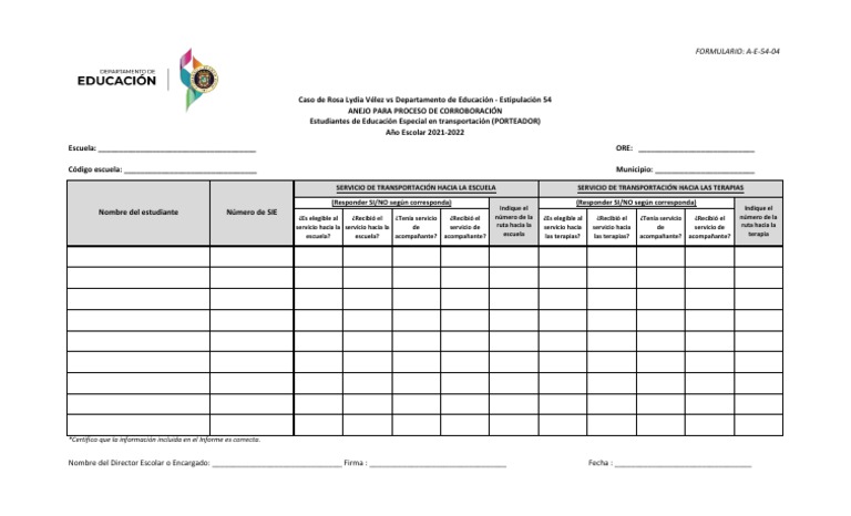 Informe de Estipulación 54 y Servicios | PDF