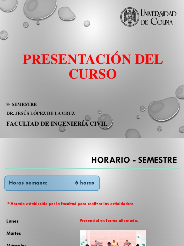 Presentación Del Curso - Diseño de Obras Hidráulicas | PDF | Prueba ...