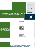 Estimulo de La Creatividad Al Proceso Arquitectónico: Taller DE Diseño I