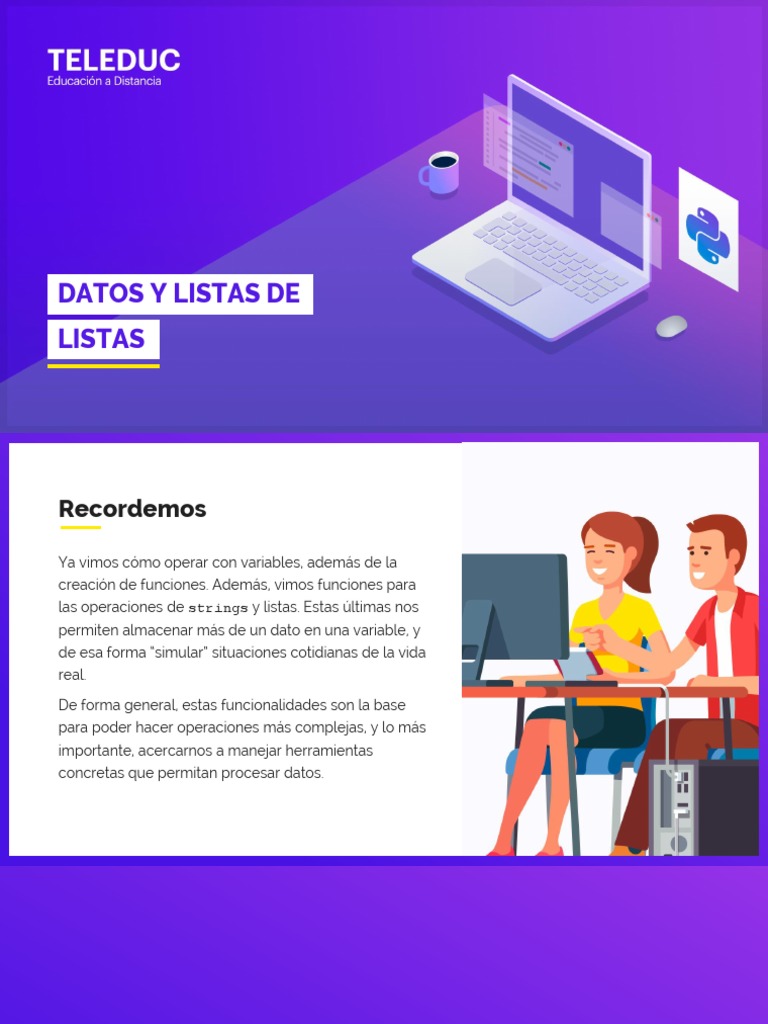 Listas de Datos en Python | PDF | Estructura de datos de matriz | Bases ...