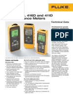 Fluke 421D, 416D and 411D Laser Distance Meters: Technical Data