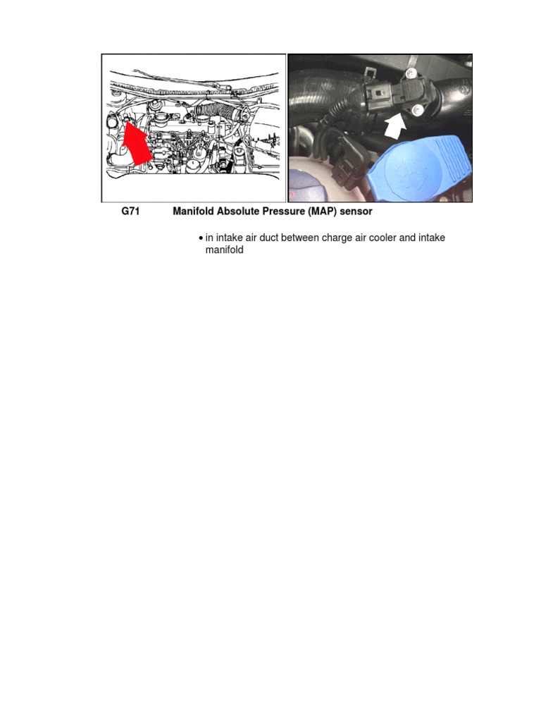G71 Manifold Absolute Pressure (MAP) Sensor in Intake Air Duct Between