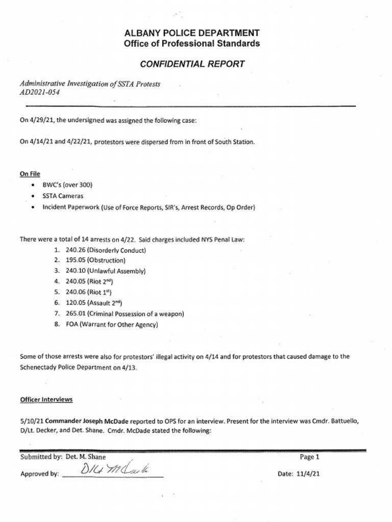Albany PD Report | PDF