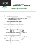 3RD Ptest Math 5