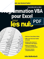 Programmation VBA Pour Excel Pour Les Nuls - Excel 2010 2013 Et 2016