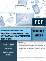 Week 2: Applied Productivity Tools With Advanced Application Techniques