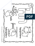 Letra H para colorear _ Árbol ABC