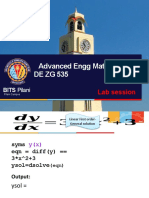 Advanced Engg Mathematics DE ZG 535: Lab Session