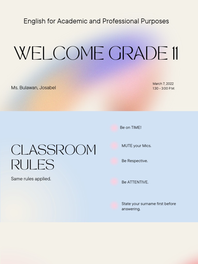 English For Academic and Professional Purposes: Welcome Grade 11 ...