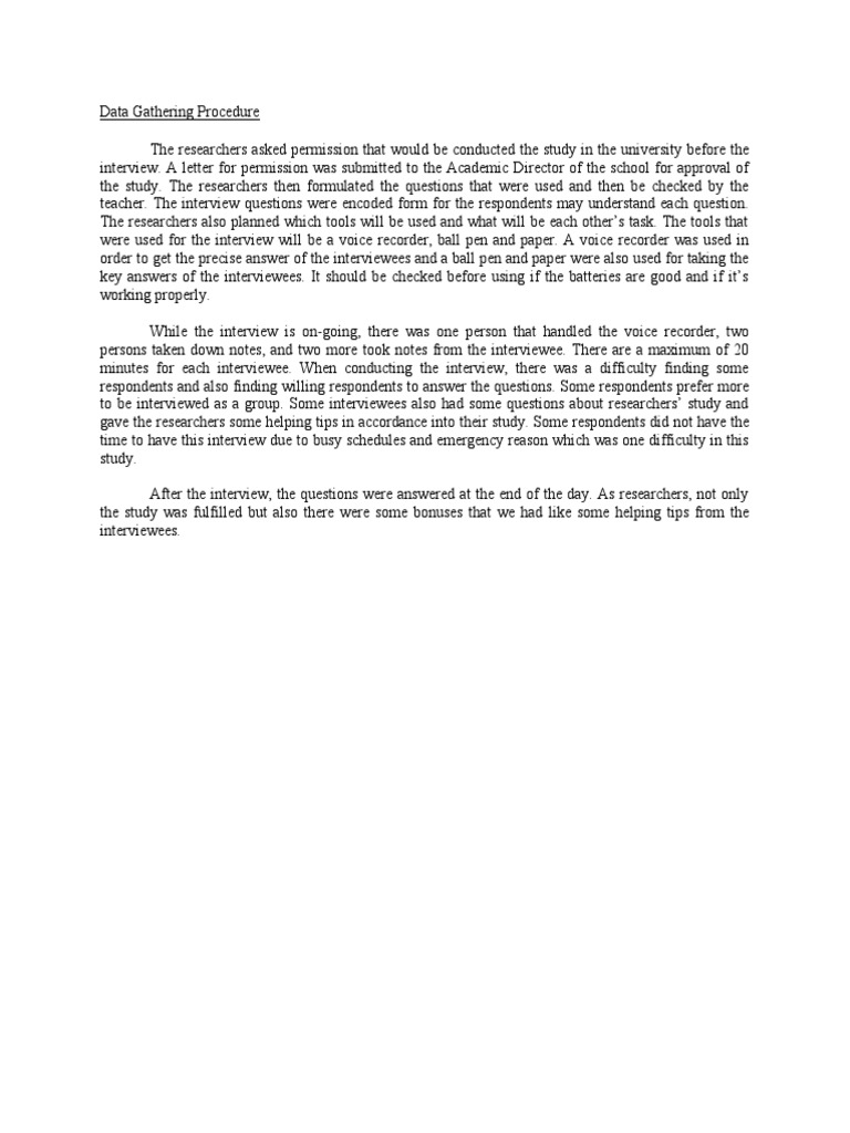 Data Gathering Procedure PDF